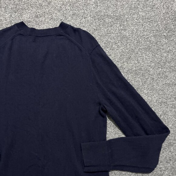 Abercrombie Fitch Sweater Size Small Navy Blue Wool Long Sleeve V-Neck Preppy - Picture 11 of 13